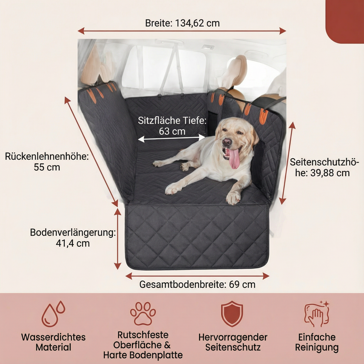 Hartboden-Autositzerweiterung für Hunde – Mehr Komfort & Schutz für jede Autofahrt
