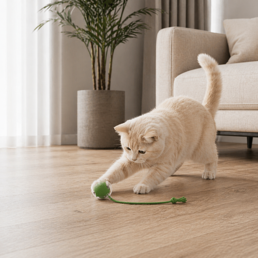 Interaktiver Katzenball mit Schwanz – Bewegung & Spiel für aktive Katzen